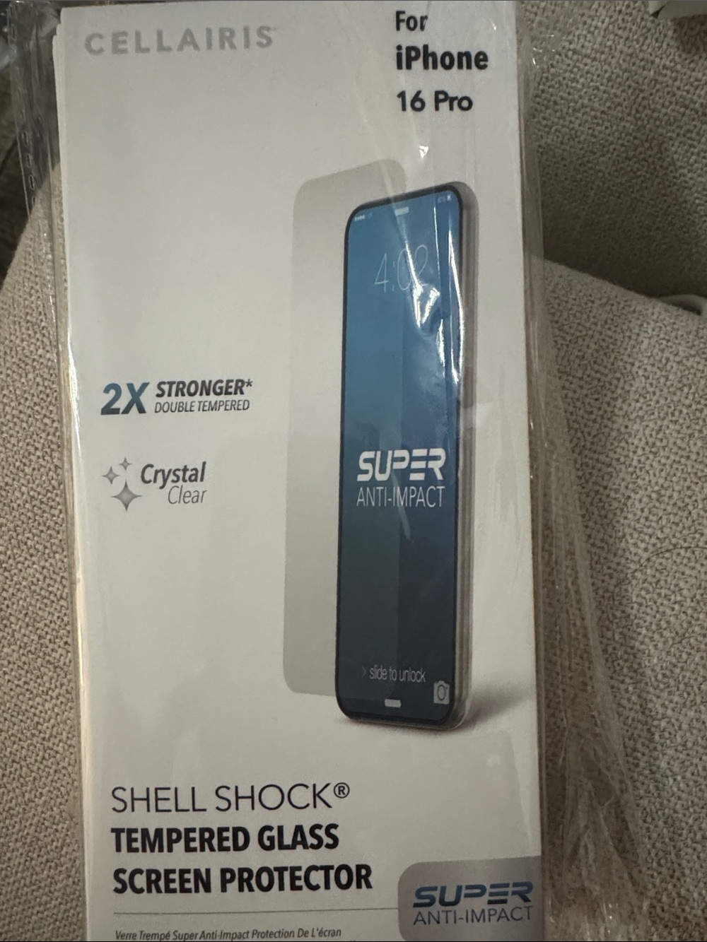 Pack of 10 Shell Shock Tempered Glass Screen Protector for iPhone 16 Pro - Clear